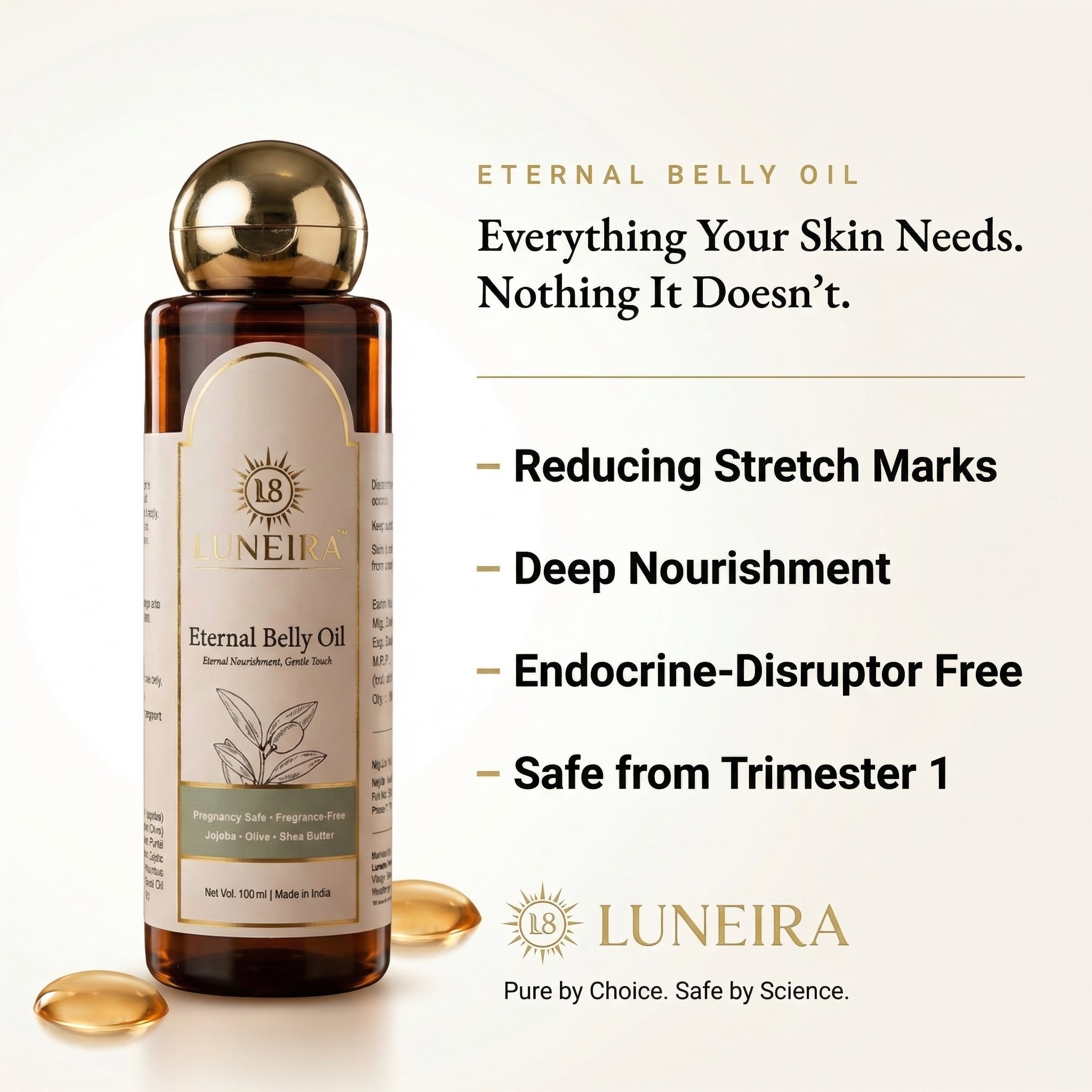 Luneira Eternal Belly Oil | Liquid Gold for Your Changing Shape